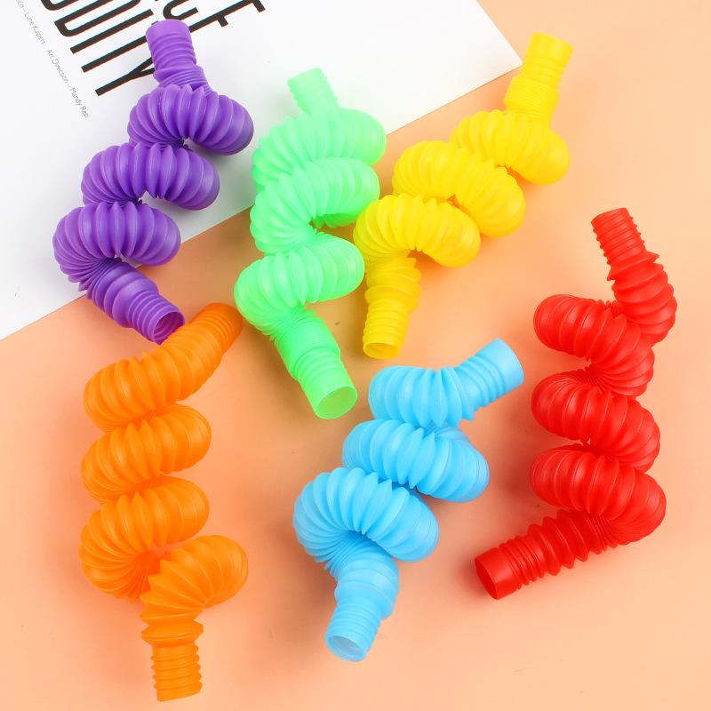 20 Stück Mini bunte Pop-Röhren Fidget Sensorik Antistress Spielzeug für Kinder Geburtstagsfeier Mitgebsel Pinata Füllung Goodie Bag
