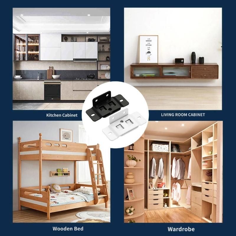 Locking Shelf Fixing Hardware, Steel Support Parts with Mounting Holes for Cabinet Board Installation and Repair
