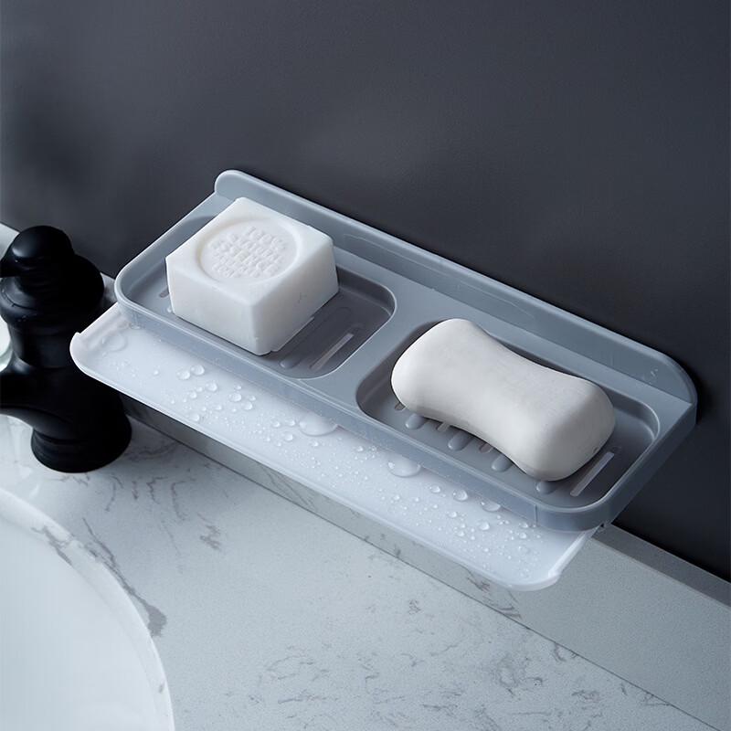 YIXI Wall-Mounted Adhesive Draining Soap Dish (4-Pack)