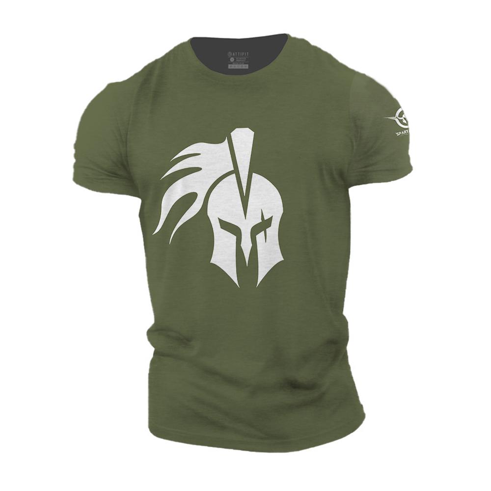 Spartans Men's Retro Pattern 3D Printed T-shirt Fashionable Street Trend Round Neck Top Simple Casual Daily Versatile Short Sleeved Clothing