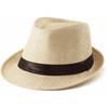 Vintage Curled Edge Gentleman Straw Hat Men's Ladies Outdoor Beach Sun Hat Summer Top Hat British Jazz Hat