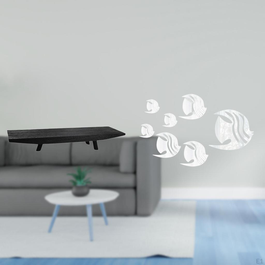Rustic Home Serving Tray And Decorative Acrylic Mirror Fish Wall Stickers for Wedding Pantry Coffee
