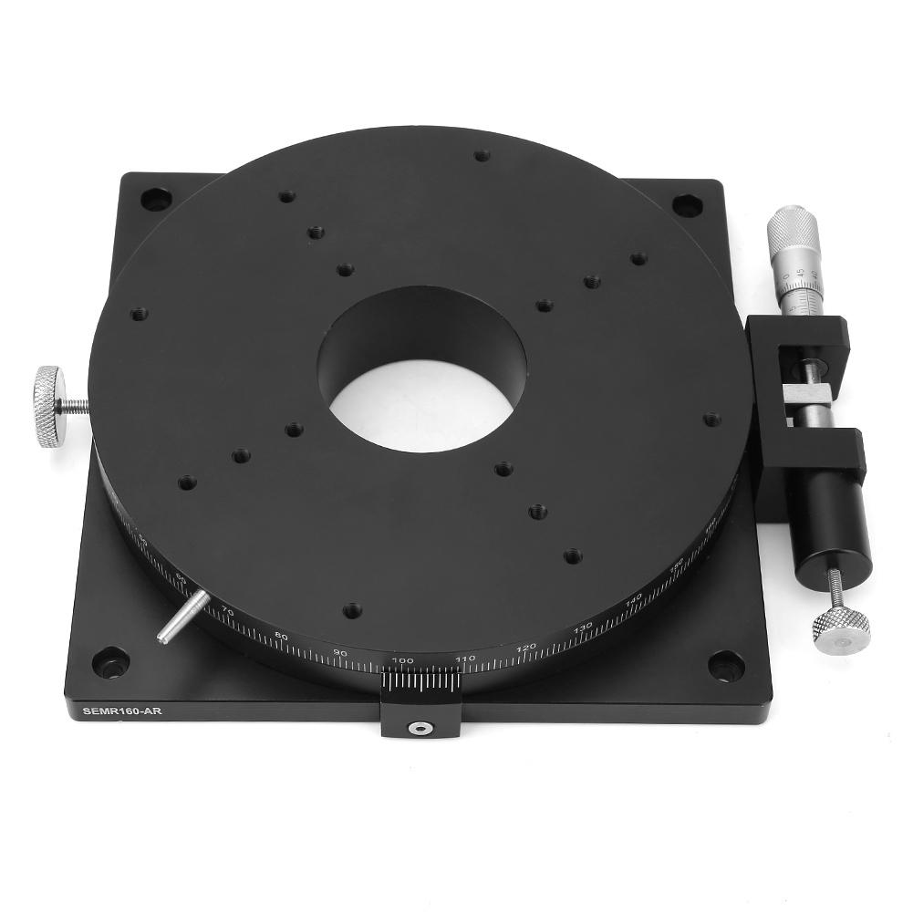 

R160 Ручной вращающийся столик, вращающаяся платформа, прецизионный подшипник, скользящий настроечный столик 160 мм*30 мм