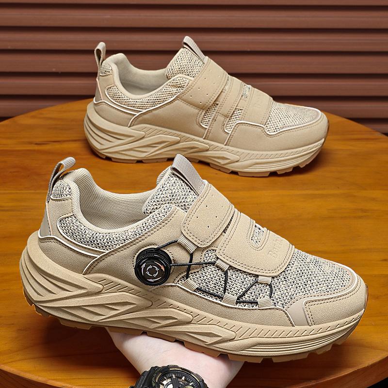 New Rotary Buckle Men's Trekking Shoes Outdoor Platform Hiking Shoes Men Climbing Shoes Mesh Breathable Walking Sneakers For Man