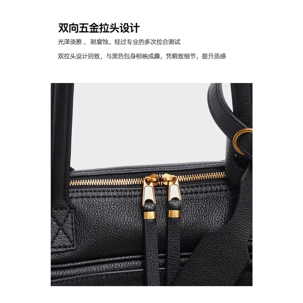 2025 New carriebowling bag simple and fashionable first layer cowhide messenger women's bag baguette bag