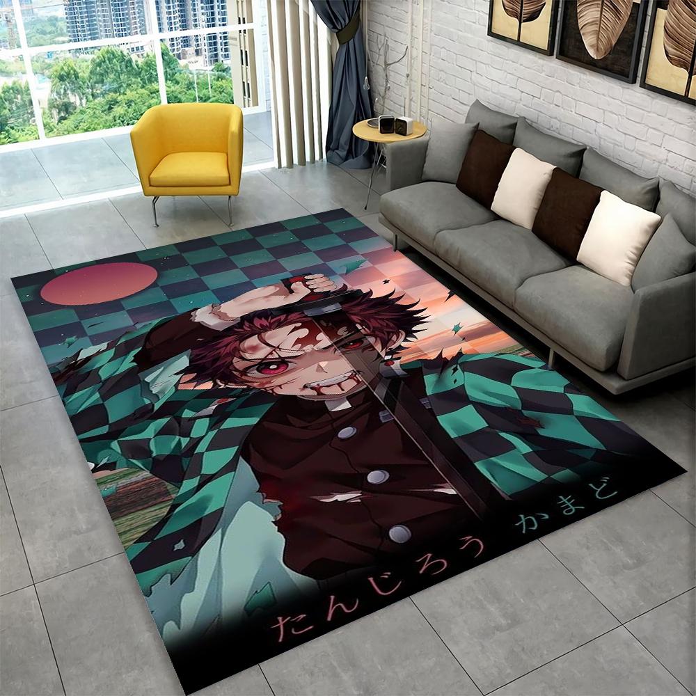 Kamado Nezuko Demon Slayer Anime Area Rug,Carpet Rug for Living Room Children Bedroom Sofa Doormat Decor,Kid Non-slip Floor Mat