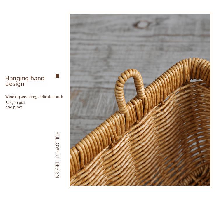 Woven Hanging Basket for Kitchen Storage: Ginger, Garlic, Onion, Egg, Fruit - Imitation Rattan Wall Basket