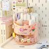 Cute Rotating Pen Holder Desktop Drawer Stationery Box Case School Office Desk Kawaii Stationery Storage Box Organizer Stickers