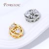 Style Multiple Plaqué Or 14K Perles Zircon pour Fabrication de Bijoux, Perles Espacement Métal, Perles Fleurs Rondes Séparateurs Accessoires DIY