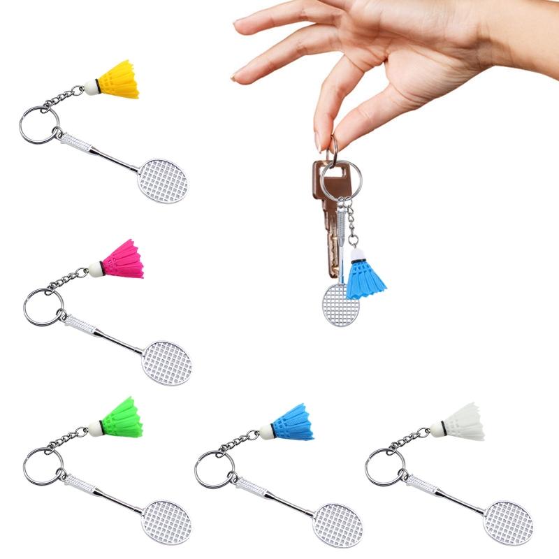 Badminton for Key Ring Charm Decors, Sports Lovers Creative Badminton Bat Cu