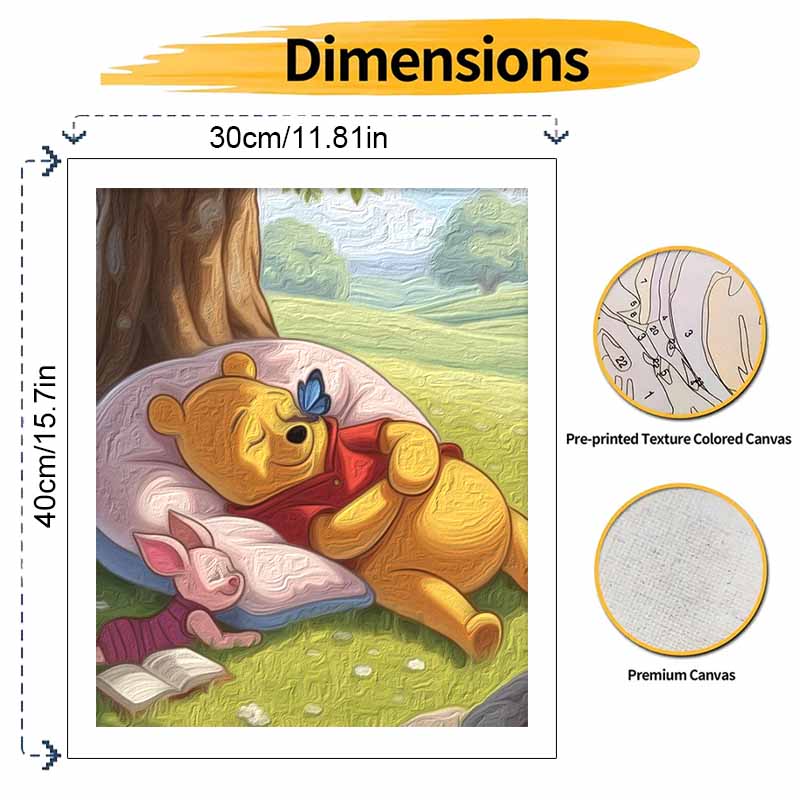 Disney Winnie The Pooh Paint By Number Kit Drawing Canvas DIY Picture Home Decor Painting Wall Art Oil Craft Gift Relaxing Hobby Fun