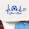 Heartbeat Soccer Ball Car Sticker for Vehicle Sporty Vinyl Decal for Motorcycle Waterproof Scratch Cover for Bumper