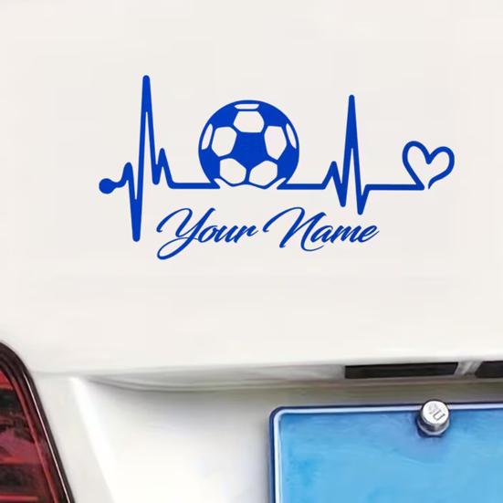 Heartbeat Soccer Ball Car Sticker for Vehicle Sporty Vinyl Decal for Motorcycle Waterproof Scratch Cover for Bumper