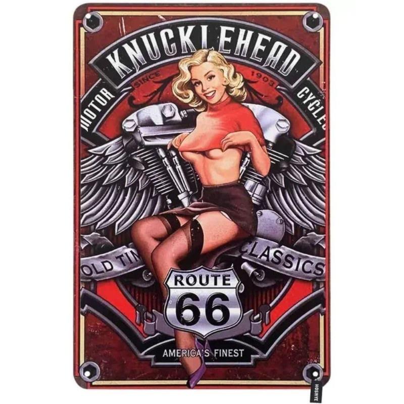 Pin-Up Girl Metal Sign, Vintage Wall Art Decor 30x20cm