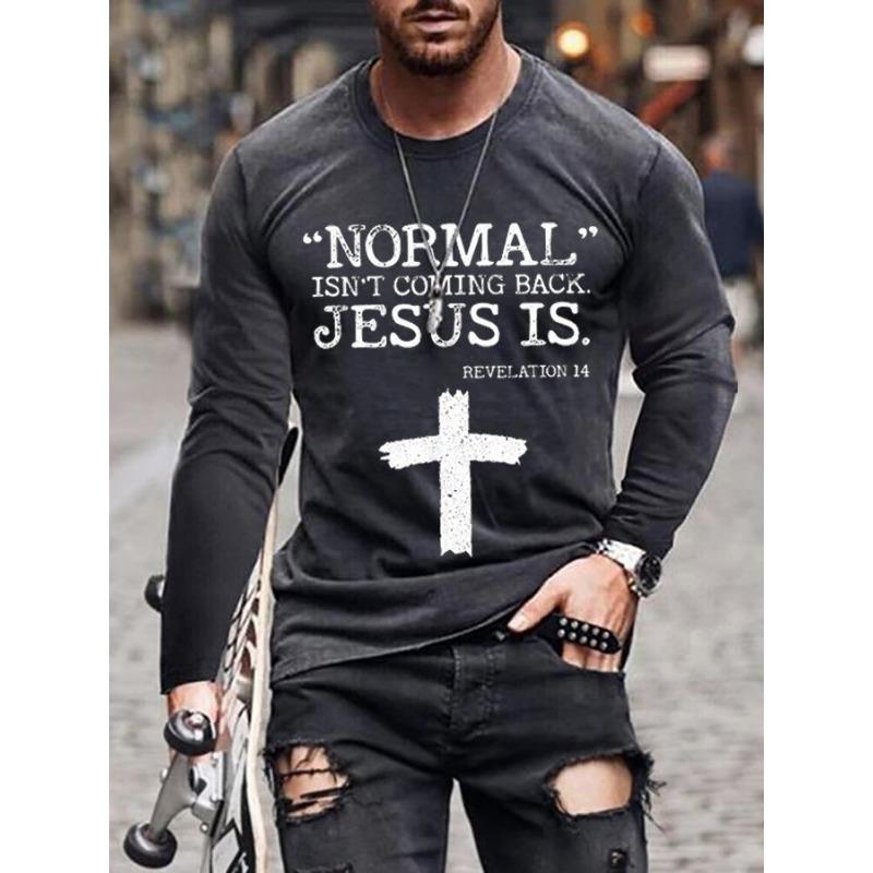 Spring Autumn Men's Casual Flag Printed Top Long Sleeve T-shirt Plus Size Men's Tees