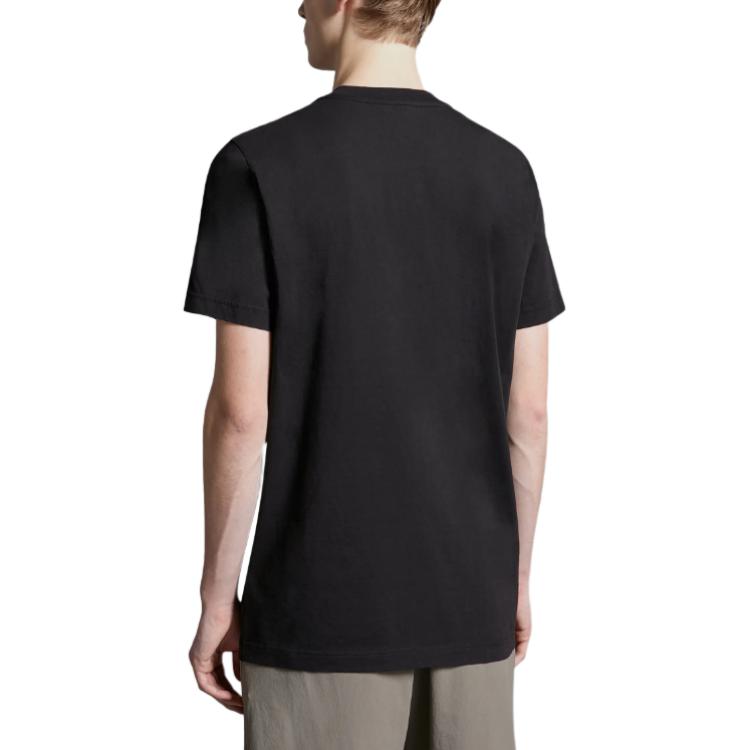 Moncler Letter Print Simple Casual Round Neck Short Sleeve T-Shirt Men T-Shirts Black J10918C0002889A17999