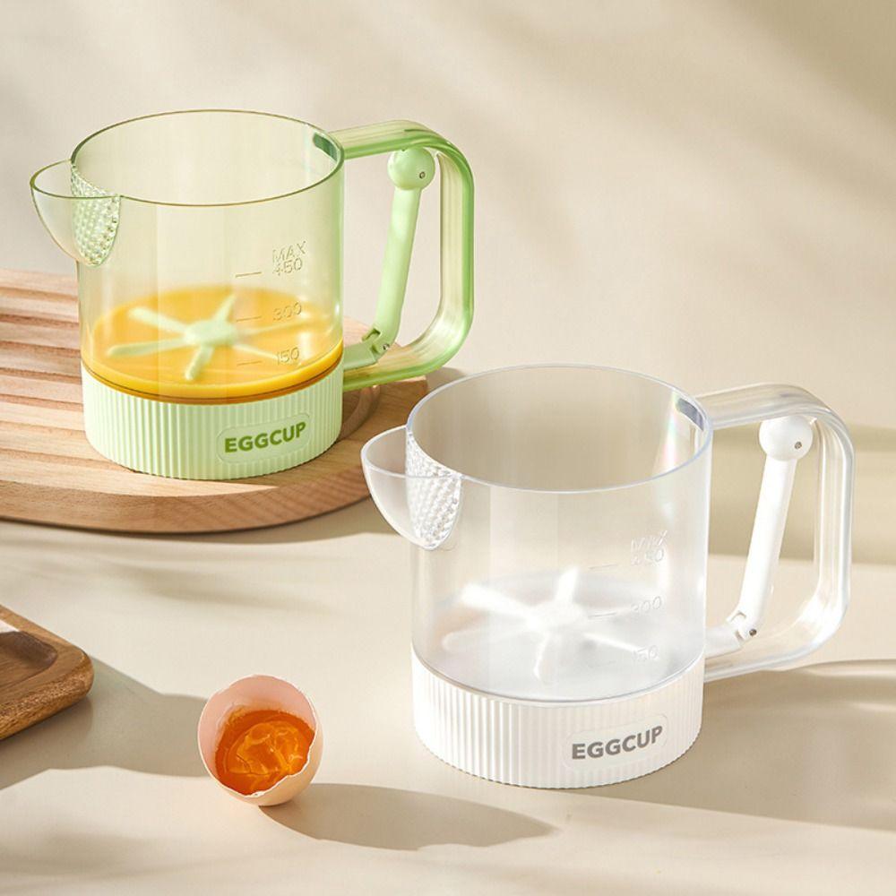 Clear Scale Egg Mixing Cup Semi-Automatic Kitchen Stirring Bottle Egg Beating Cup  Baking Tool