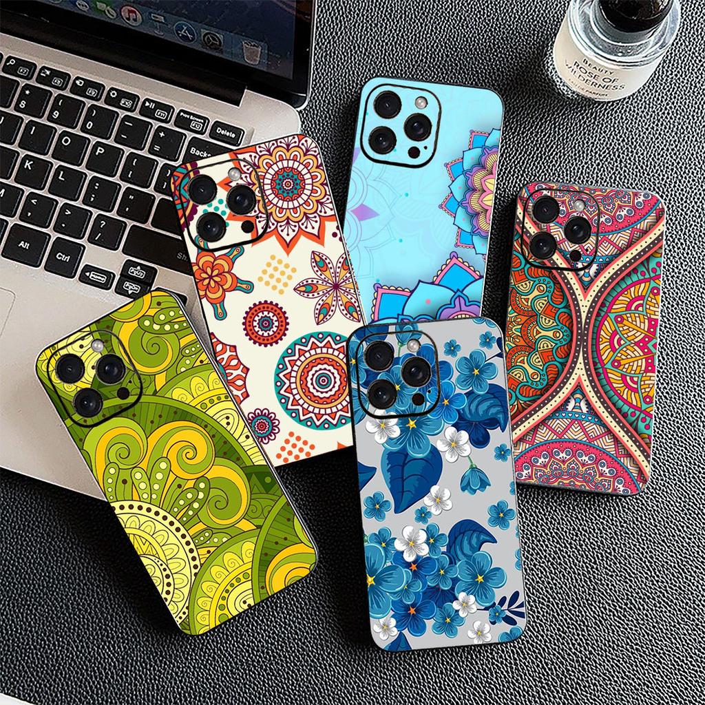 Cover for Xiaomi Redmi Note 12 11 10 A3 Pro 10A 10C 12C Note12 5G 4G Casing Phone Case Floral Paisley Mandala flower texture