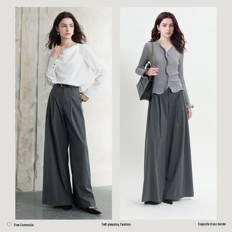 Sancai 2026 Autumn Wide-Leg Suit Trousers