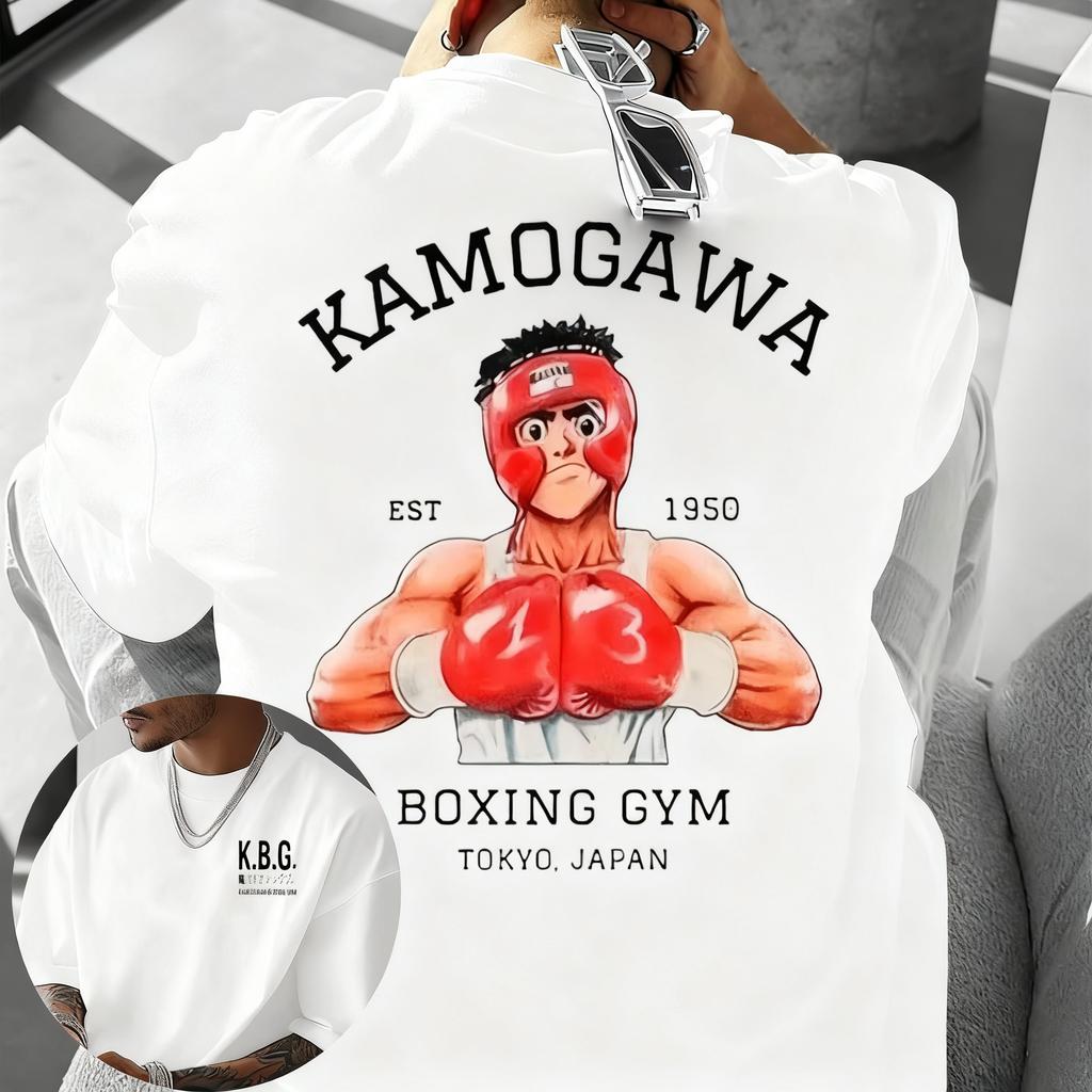 2025 Sommer Anime Hajime No Ippo Kamogawa Boxstudio 100% Baumwolle Nach T-Shirt Herren Makunouchi Takamura KGB Kleidung Streetwear