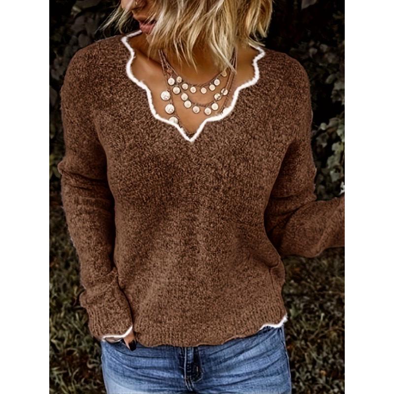 Solid Color Pullover Sweater K 80863
