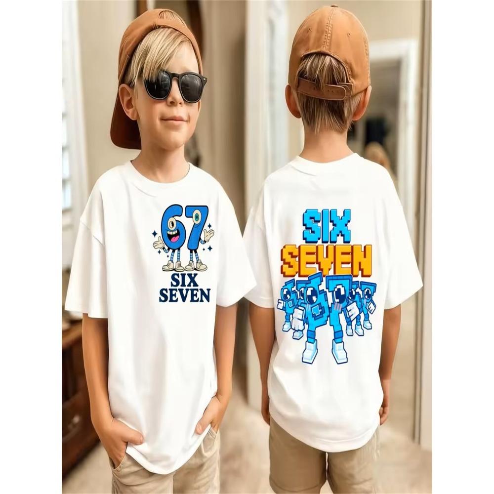 Summer 67 Meme T-Shirt for Men's Funny Digital Print Short Sleeve Tee Loose Comfortable Tops Streetwear Fashion Women Clothes