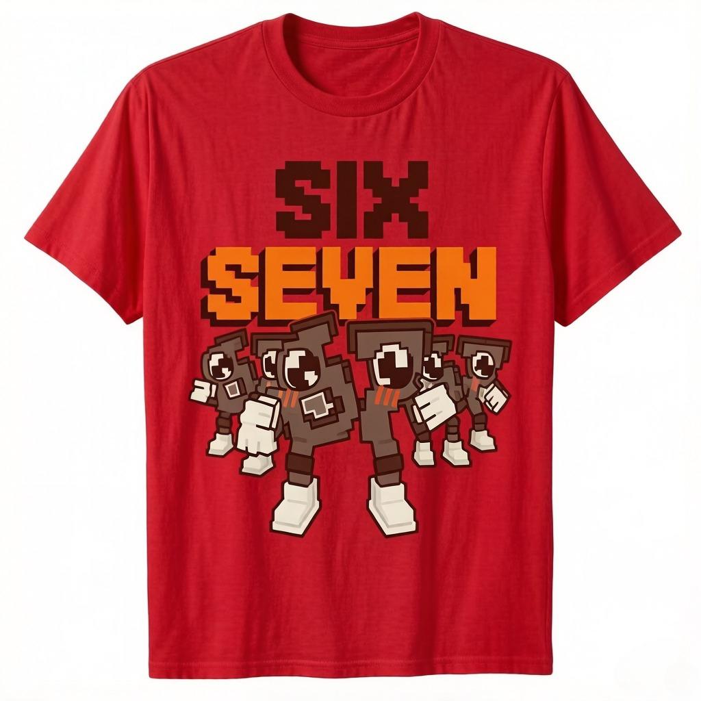 67 Sechs Sieben Lustige Italienische Gehirnfäule Jungs Mode Gaming Meme T-Shirt Y2k Gamer Gen Alpha Slang Spruch Shirt Neuheit Oberteile Cooles Geschenk