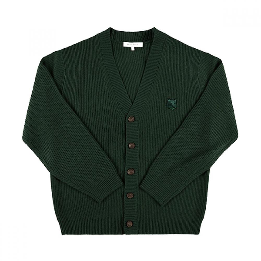 MaiSon KitSune Bold Fox Head Patch V Neck Men S Cardigan Nm00501kt1093