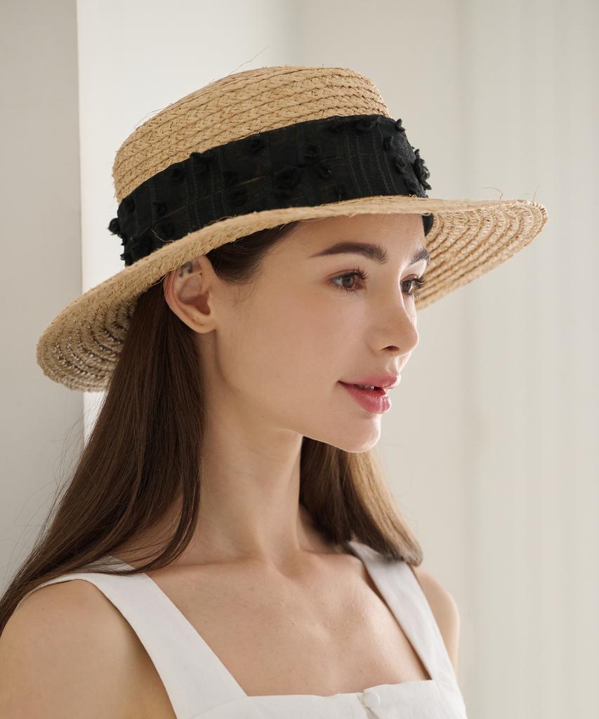 Koipeu Lace Raffia Border Hat Cf081Ht072
