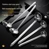 Stainless Steel Ladle with Hook - Thick Long Handle for Stirring and Hanging