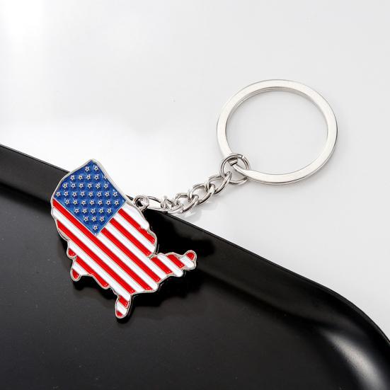 1/4ks Keep America Great Again Keychain Cross Goddess Shape Vzor americké vlajky Kovový přívěsek na klíče pro politické nadšence