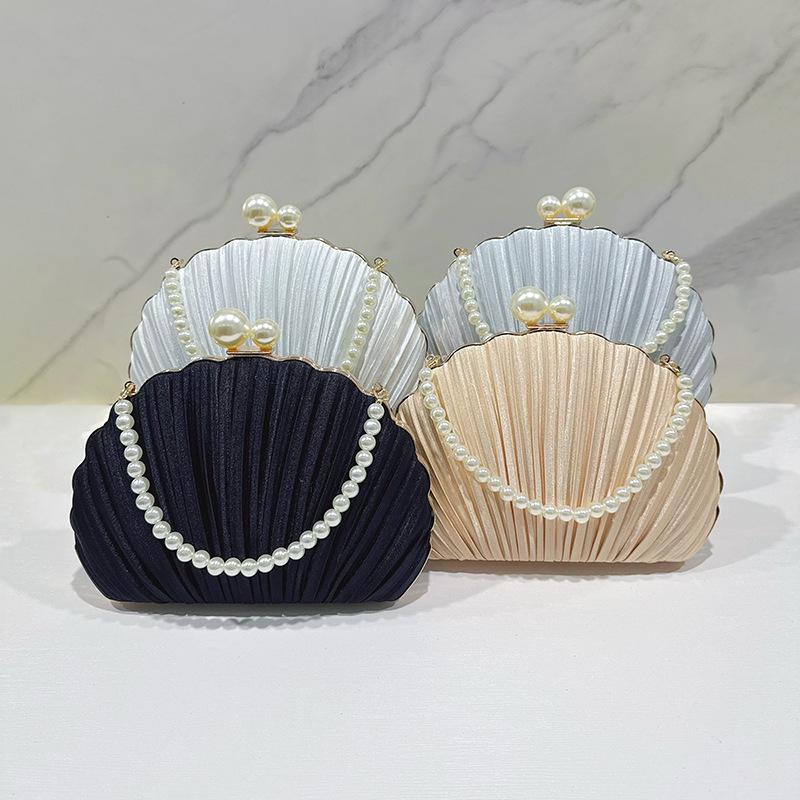 Perlen-Clutch: Vielseitige plissierte Abendtasche für Bankette und Cheongsams