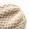 Cashmere Autumn and Winter New Style Women's High end Solid Color Diamond Grid Thickened Warm Fashion Knitted Casual Hat