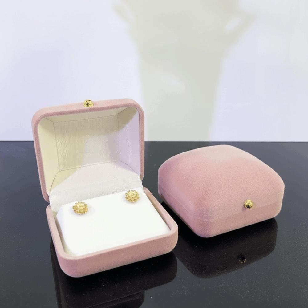 Fashion Velvet Storage Box Portable Multi-functional Holder Solid Color Rings Bearer Box Jewelry Storage