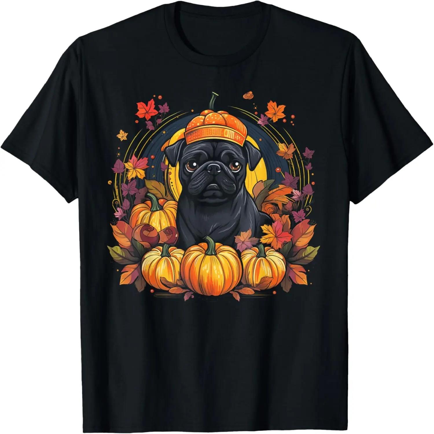 Pug Dog - Pumpkin Thanksgiving Fall Halloween T-Shirt XXXXL
