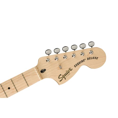 Squier by Fender Paranormal Esquire? Deluxe Electric Guitar, Maple Fingerboard, Black Pickguard, Metallic Black, with Soft Case