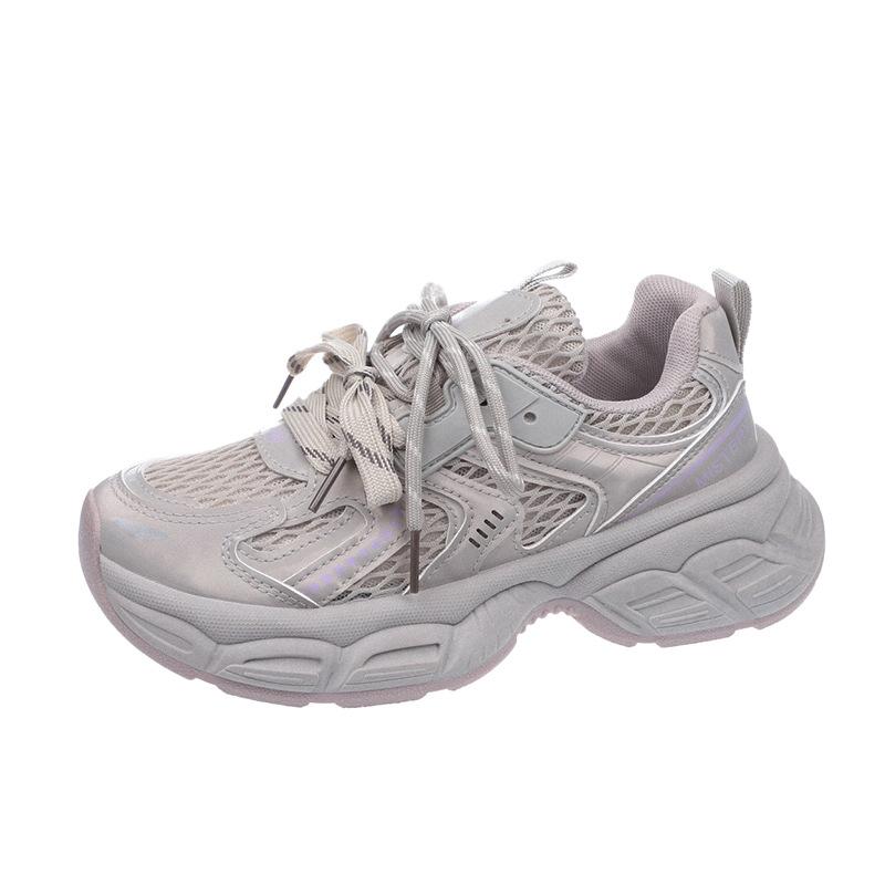 Star with the same ins Korean version of the new dad shoes girl 2025 summer student sports running casual mesh increase