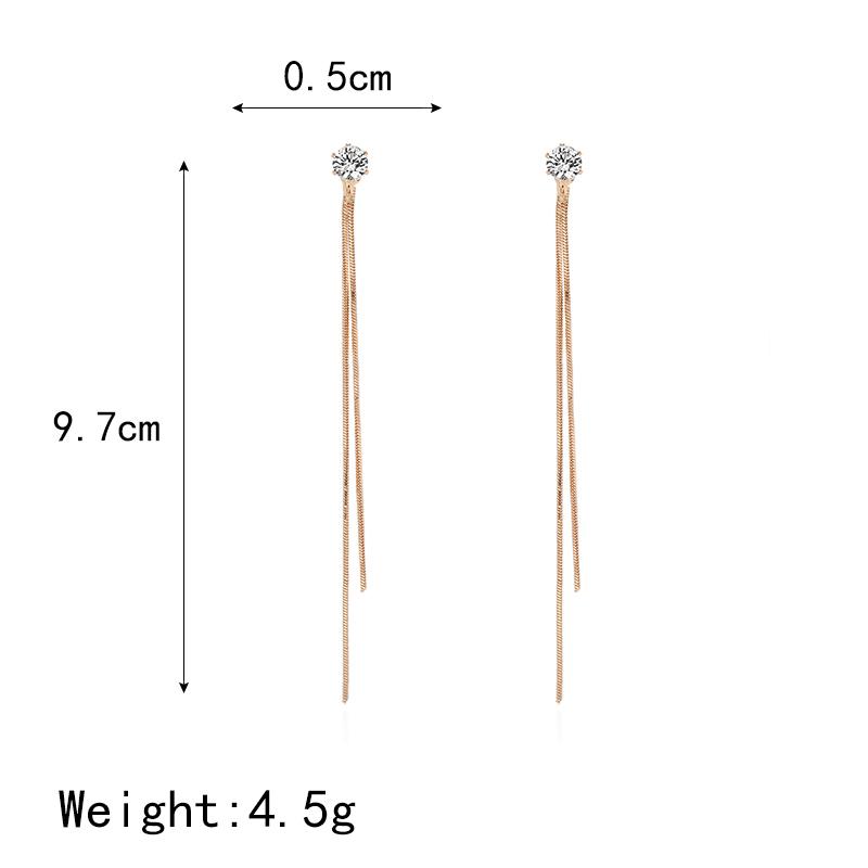 Long Crystal Tassel Gold Silver Dangle Earrings for Women Wedding Drop Earring Jewelry Gifts