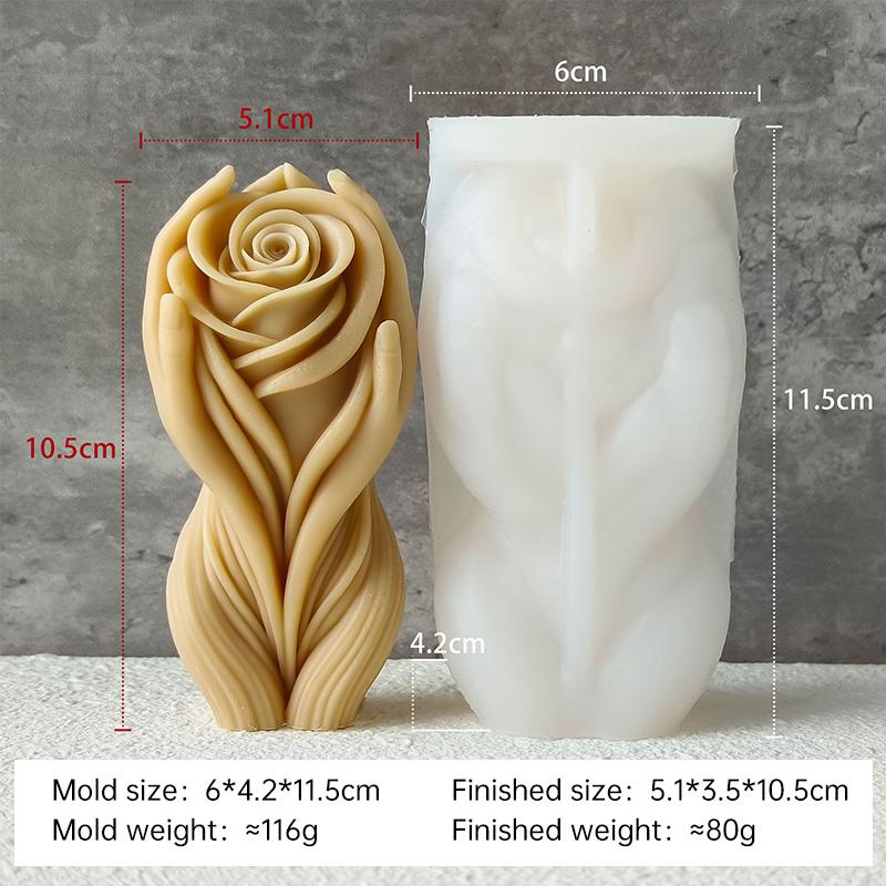 3D Creative Human Body Rose Flower Silicone Mold DIY Flowers Aroma Candle Resin Mould Home Decoration Crafts Making Molds