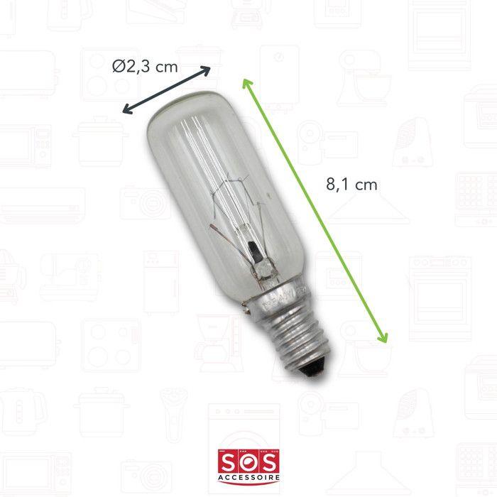 Ampoule 15W - E14 pour réfrigérateur et congélateur - WHIRLPOOL, BAUKNECHT, ARISTON HOTPOINT, BRANDT