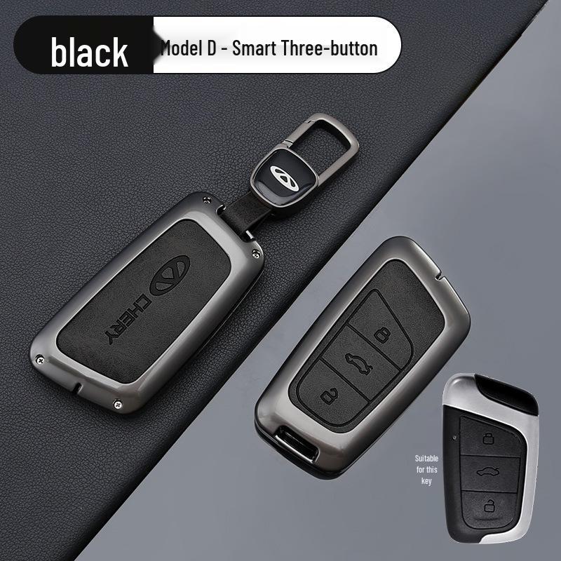 Chery Car Key Cover: Fits Tiggo, EQ1, QQ Ice Cream, Arrizo E - Small, Secure Metal Shell with Hanging Buckle