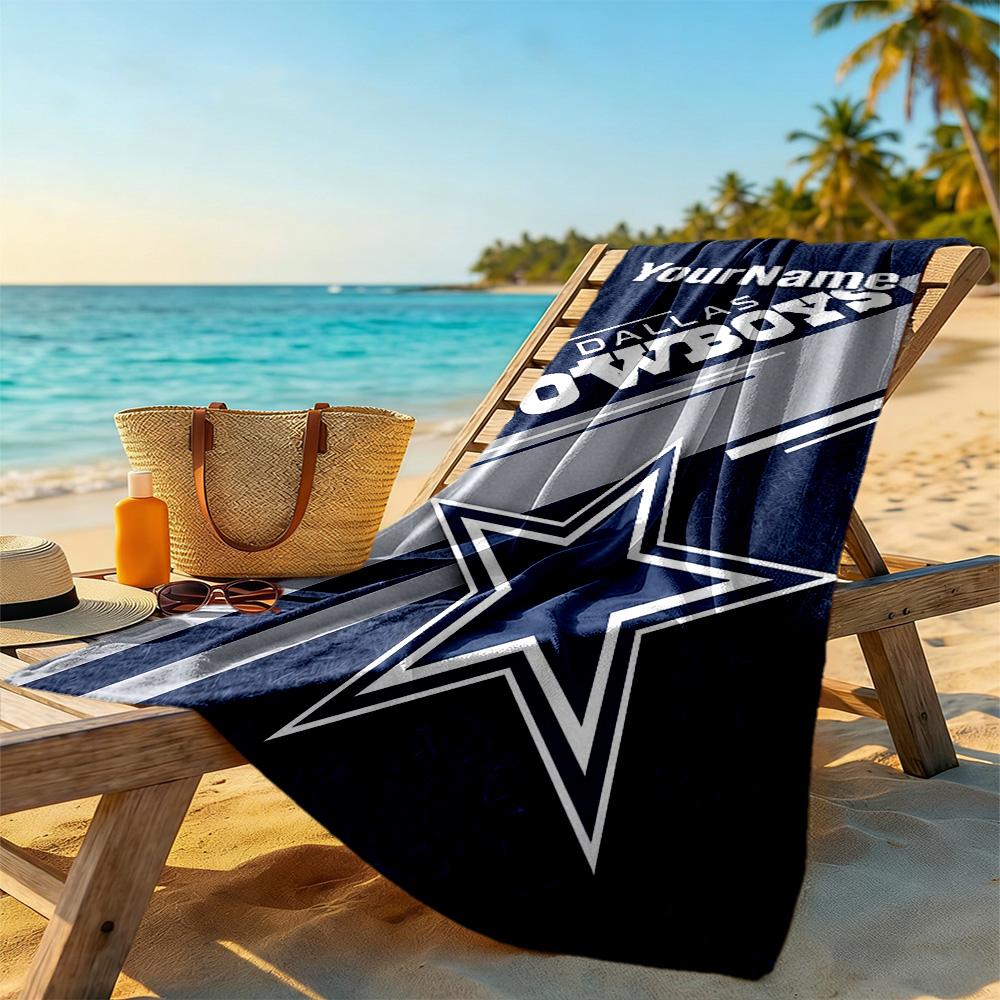 Dallas Customizable Name Beach Towel High Absorbency & Quick-Dry Perfect for Traveling Yoga Camping and Swimming