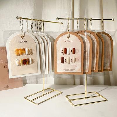 Estante de Exhibición para Uñas Postizas Soporte Fotográfico para Uñas Postizas Tarjetas de Exhibición para Uñas Puestas Bolsa Antipolvo Almacenamiento Herramienta de Almacenamiento para Exhibición de Uñas