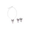 Elegant French Cubic Zirconia Bow Earrings and Necklace Set