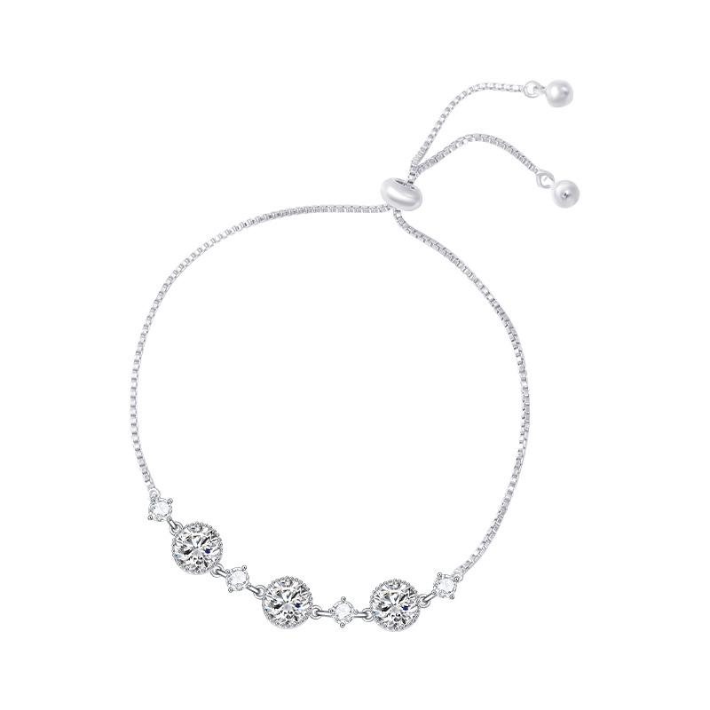 

Изысканный браслет-сумка с круглым цирконом цвета шампанского золота - Роскошная модная ювелирная бижутерия со шнурком для женщин Copper Alloy