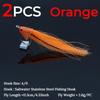 Braided Tube Fish Head Lure – Feather&Flash Fiber Tail, Fast Sinking Reaction Bait for Bass, Trout, Redfish Predators