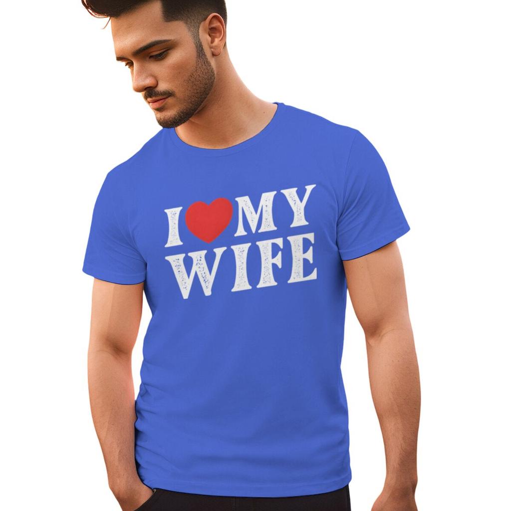 I Love My WifeI Love Hubby Print Couple T Shirt Men Women Valentines Day Gifts Tshirts Fun Short Sleeve LoversMatching Tshirt