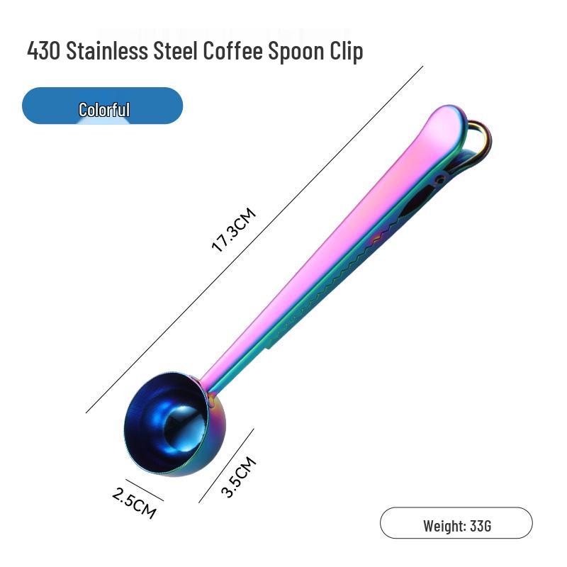 Sanrui Stainless Steel Coffee Measuring & Sealing Clip Spoon