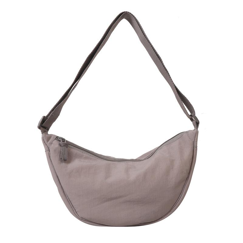 

Niche design dumpling bag, new washed cloth pleated bag, premium solid color messenger bag, shoulder women s bag. серый