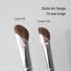Sickle-Shaped Angled Nose Contour Brush - Professional Flat Head Highlighter & Shadow Brush